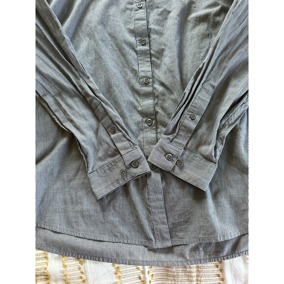 Chef Works Women’s Black Stripe Button-Down Long Sleeve Uniform Shirt Size 2XL - Picture 3 of 11